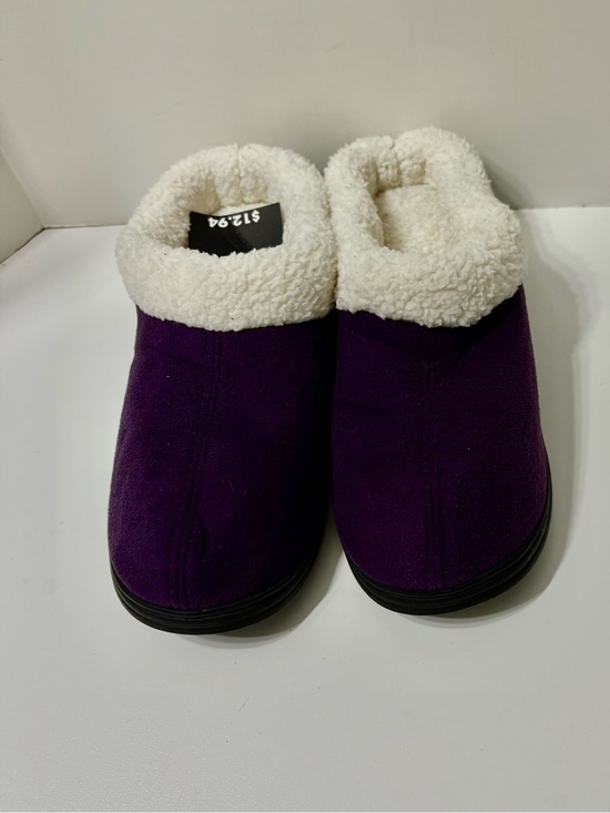 George Shoes - Purple Slip-On with Cream Faux-Sherpa Lining